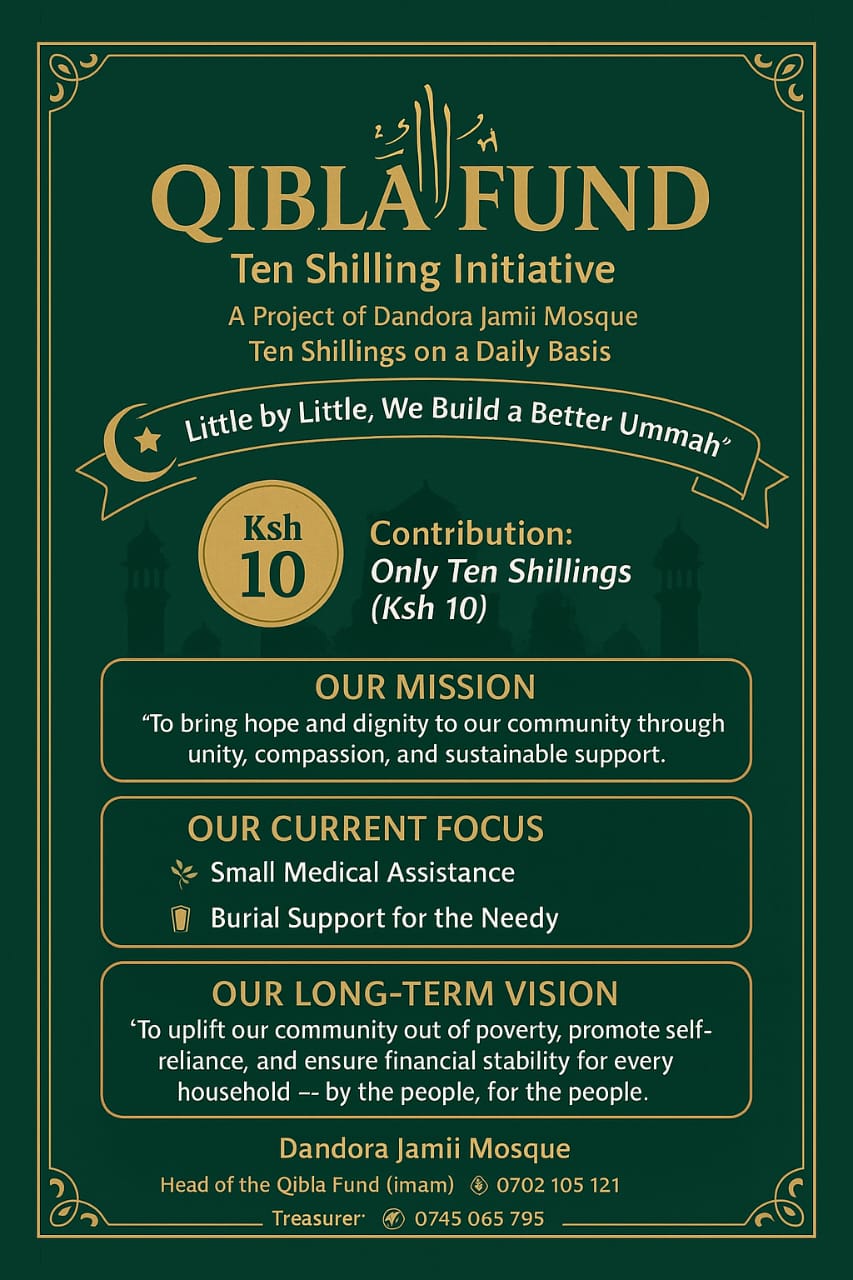 Dandora Jamii Mosque Launches ‘Qibla Fund’ to Support Needy Muslims