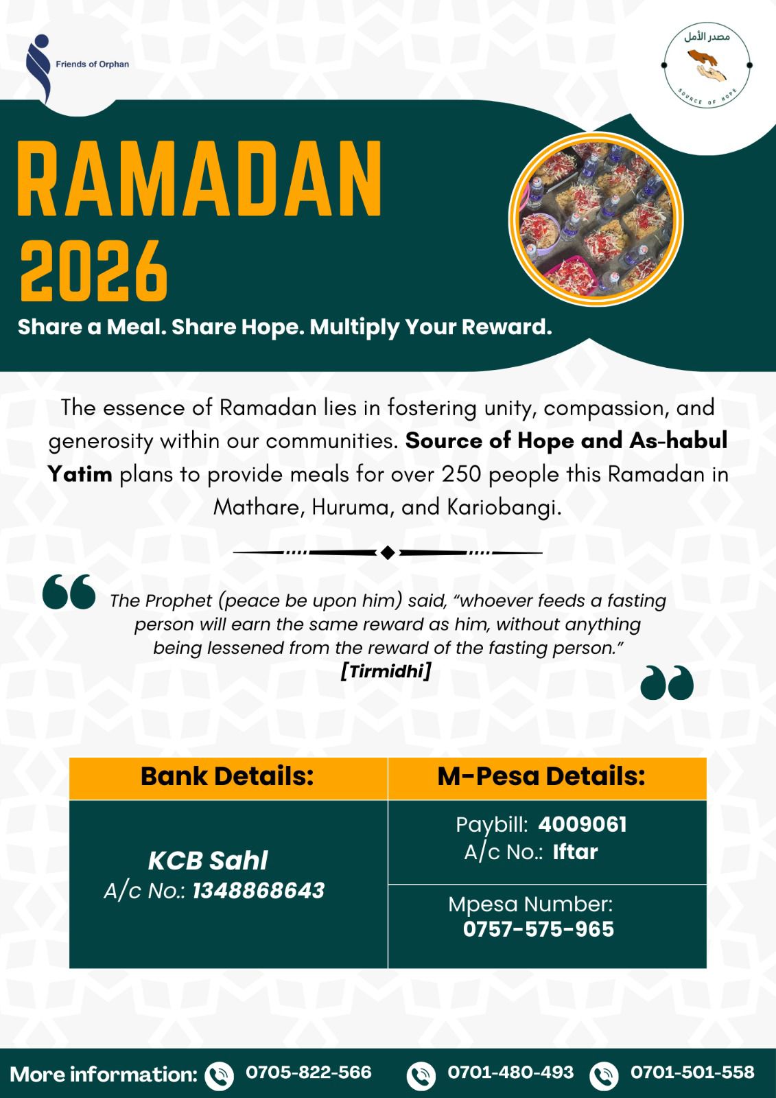 Charities Appeal for Support to Feed Over 250 Needy Muslims During Ramadhan